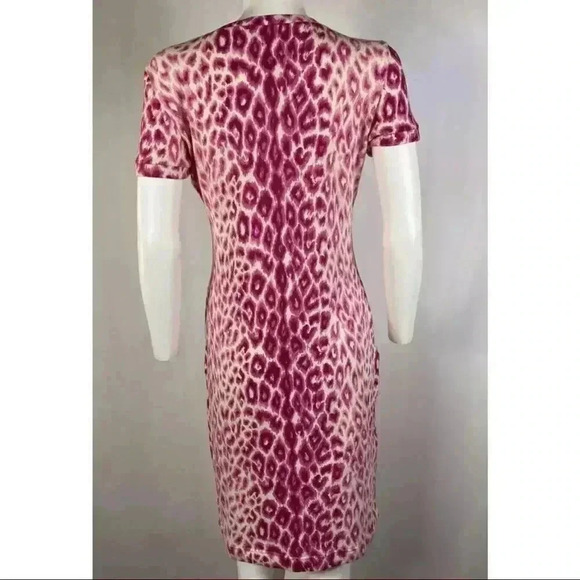 Vintage Moschino Cheap & Chic Pink Leopard Knit Wool Dress - Picture 5 of 7